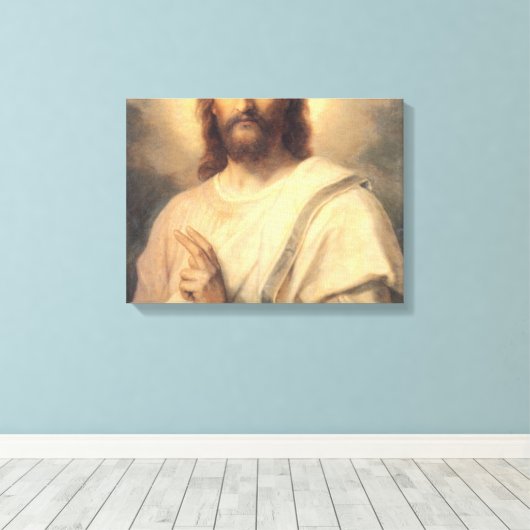 Afbeelding van Jezus Christus door Heinrich Hofman Canvas Afdruk (Insitu (Houten vloer))