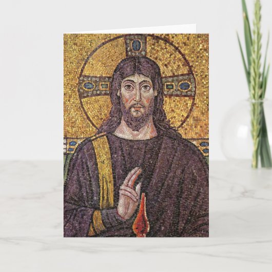 Afbeelding van Jezus Mosaic Religieuze blanco kaar Feestdagen Kaart (Voorkant)