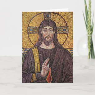 Afbeelding van Jezus Mosaic Religieuze blanco kaar Feestdagen Kaart