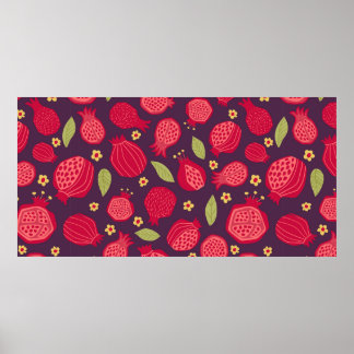  afbeelding van juicy pomegranaten met le poster