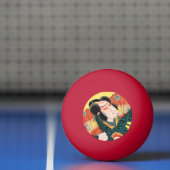 Afbeelding van kabuki acteur over de folderfan Uta Pingpongbal (Net)