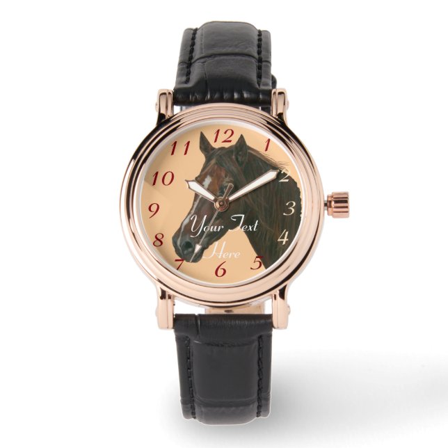 afbeelding van kastanjebruin  horloge (Voorkant)