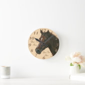 afbeelding van kastanjebruin paard ronde klok (Huis)