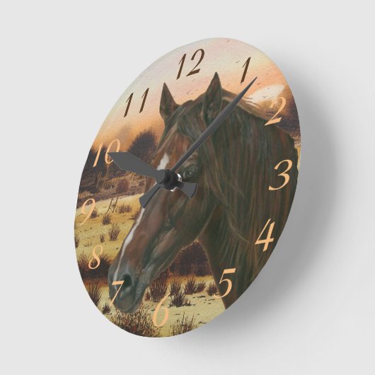 afbeelding van kastanjebruin  ronde klok (Hoek)