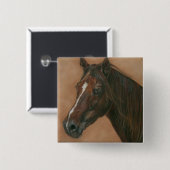 afbeelding van kastanjebruin  vierkante button 5,1 cm (Voorkant /achterkant)