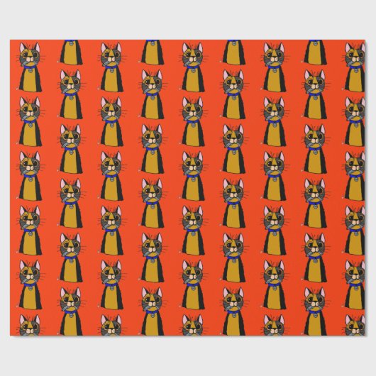 Afbeelding van kattenknippapier cadeaupapier (Vlak)