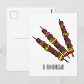 Afbeelding van Kebab of kabob-cartoon Briefkaart (Voorkant / Achterkant)