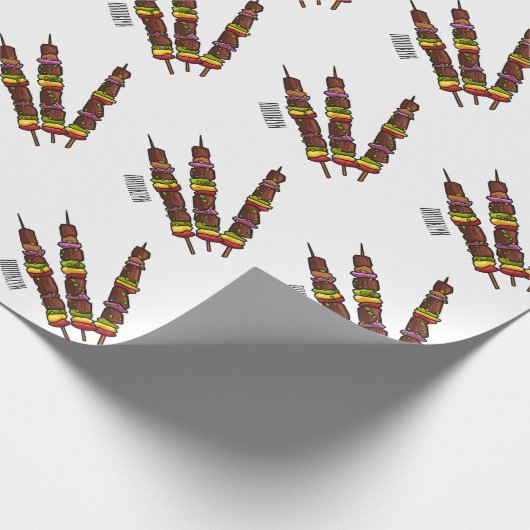Afbeelding van Kebab of kabob-cartoon Cadeaupapier (Hoek)