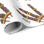 Afbeelding van Kebab of kabob-cartoon Cadeaupapier (Rol Hoek)