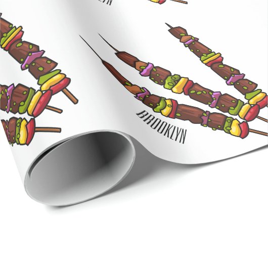 Afbeelding van Kebab of kabob-cartoon Cadeaupapier (Rol Hoek)