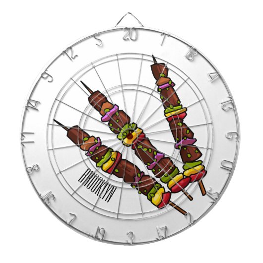 Afbeelding van Kebab of kabob-cartoon Dartbord (Voorkant)