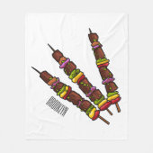 Afbeelding van Kebab of kabob-cartoon Fleece Deken (Voorkant)