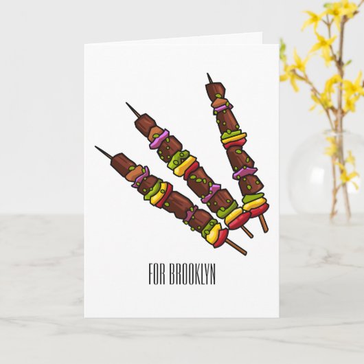 Afbeelding van Kebab of kabob-cartoon Kaart (Gele Bloem)