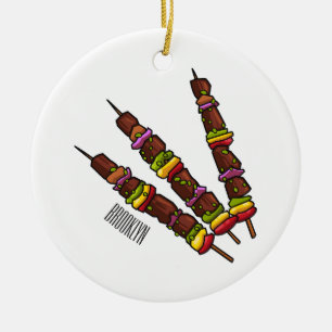 Afbeelding van Kebab of kabob-cartoon Keramisch Ornament
