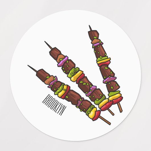 Afbeelding van Kebab of kabob-cartoon Labels (Design 1)