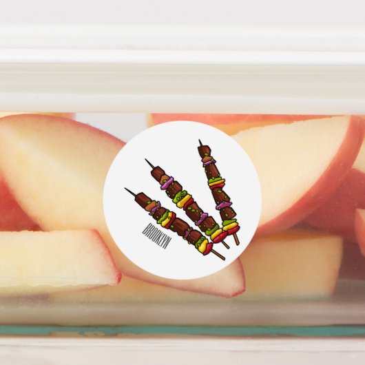 Afbeelding van Kebab of kabob-cartoon Labels (Aangebracht)