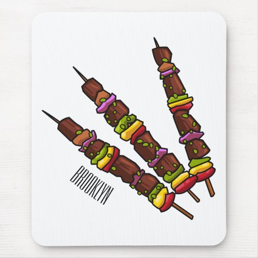 Afbeelding van Kebab of kabob-cartoon Muismat (Voorkant)