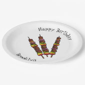 Afbeelding van Kebab of kabob-cartoon Papieren Bordje (Gekanteld)