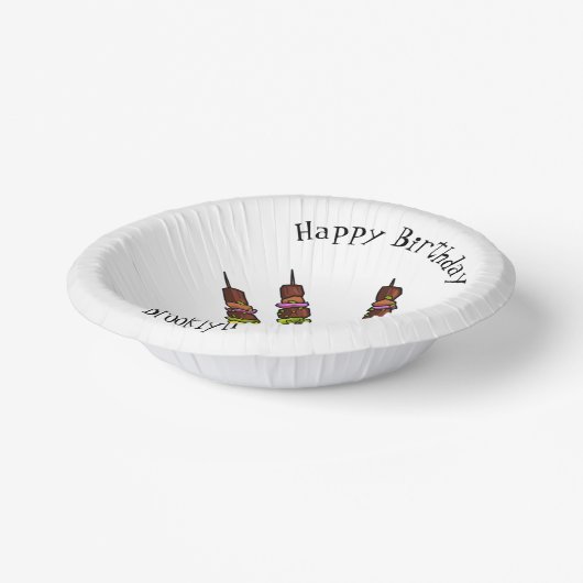 Afbeelding van Kebab of kabob-cartoon Papieren Kommen (Gebogen)