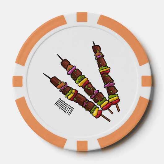 Afbeelding van Kebab of kabob-cartoon Poker Chips (Voorkant)