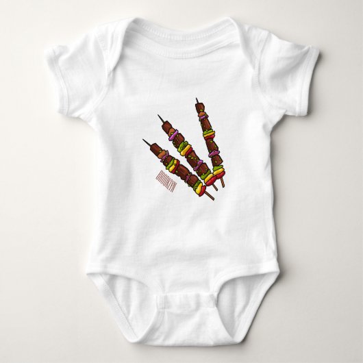 Afbeelding van Kebab of kabob-cartoon Romper (Voorkant)