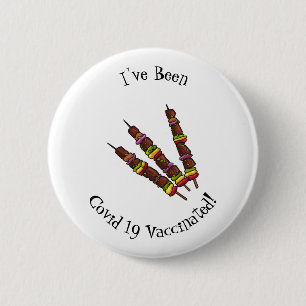 Afbeelding van Kebab of kabob-cartoon Ronde Button 5,7 Cm