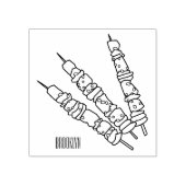 Afbeelding van Kebab of kabob-cartoon Rubberstempel (Afrduk)