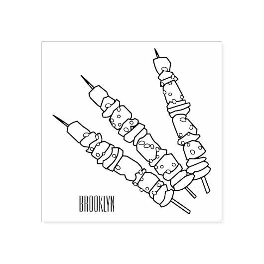 Afbeelding van Kebab of kabob-cartoon Rubberstempel (Afrduk)