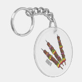 Afbeelding van Kebab of kabob-cartoon Sleutelhanger (Voorkant Links)