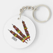 Afbeelding van Kebab of kabob-cartoon Sleutelhanger (Achterkant)