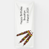 Afbeelding van Kebab of kabob-cartoon Spandoek (Verticaal)