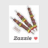 Afbeelding van Kebab of kabob-cartoon Sticker (Vel)