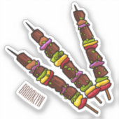 Afbeelding van Kebab of kabob-cartoon Sticker (Voorkant)