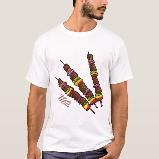 Afbeelding van Kebab of kabob-cartoon T-shirt (Voorkant)