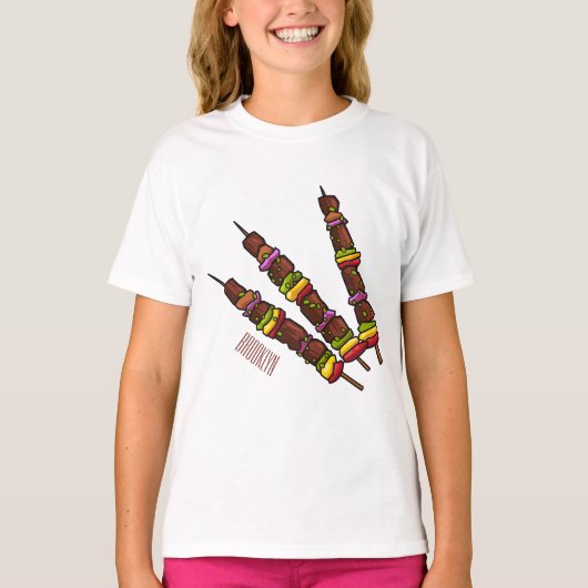 Afbeelding van Kebab of kabob-cartoon T-shirt (Voorkant)