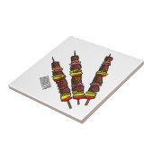 Afbeelding van Kebab of kabob-cartoon Tegeltje (Zijkant)