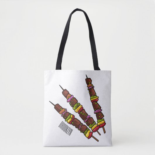 Afbeelding van Kebab of kabob-cartoon Tote Bag (Voorkant)
