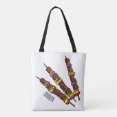 Afbeelding van Kebab of kabob-cartoon Tote Bag (Achterkant)