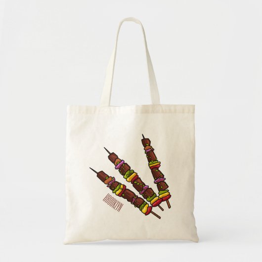 Afbeelding van Kebab of kabob-cartoon Tote Bag (Voorkant)