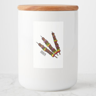 Afbeelding van Kebab of kabob-cartoon Voedselcontainer Etiket