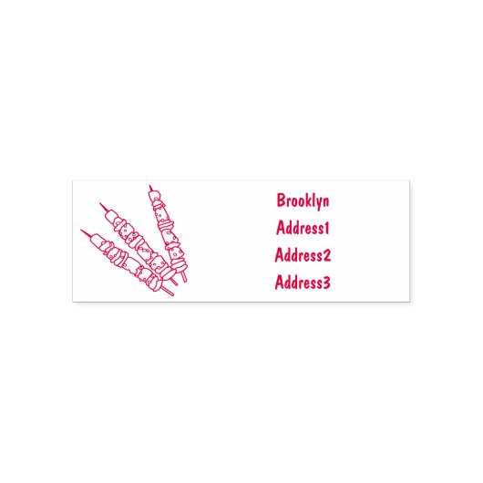 Afbeelding van Kebab of kabob-cartoon Zelfinktende Stempel (Design)