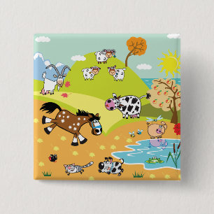 afbeelding van kinderen vierkante button 5,1 cm