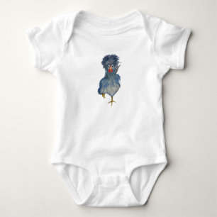 Afbeelding van kippen op baby-carrosserie romper