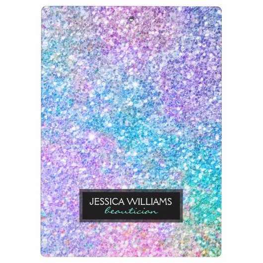 Afbeelding van kleurrijk glitter klembord (Achterkant)