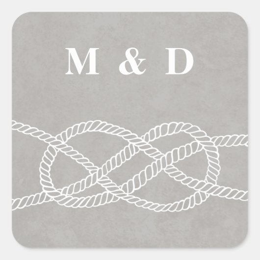 Afbeelding van Knot Envelope Seal Sticker - Grijs (Voorkant)