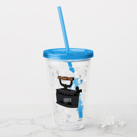 Afbeelding van koolijzerhoudende cartoon acryl drinkbeker (Voorkant ijs)