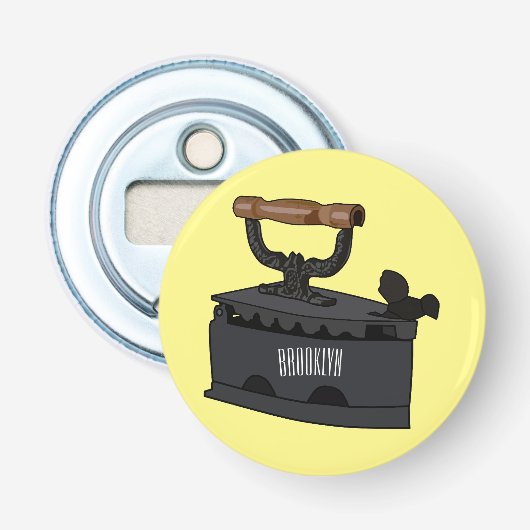 Afbeelding van koolijzerhoudende cartoon button flesopener (Voorkant)