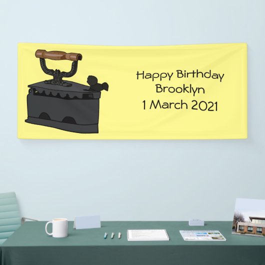 Afbeelding van koolijzerhoudende cartoon spandoek (Beurs)