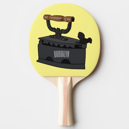 Afbeelding van koolijzerhoudende cartoon tafeltennisbatje (Voorkant)