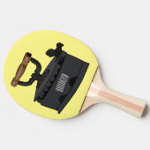 Afbeelding van koolijzerhoudende cartoon tafeltennisbatje (Zijkant)